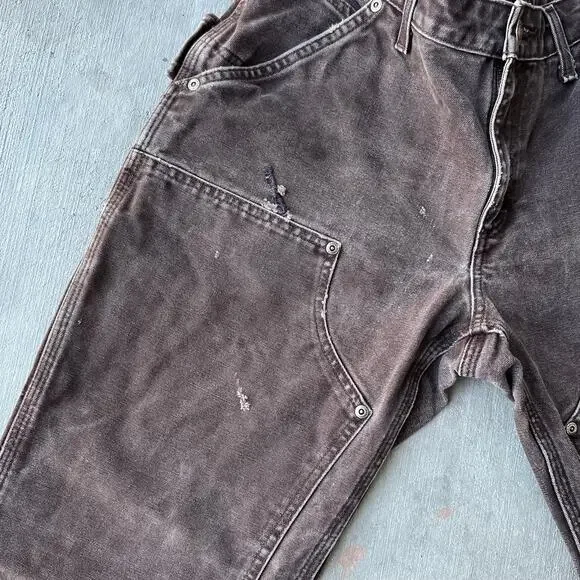 Carhartt WOMENS brown double knee work wear carpenter pants - Picture 4 of 7